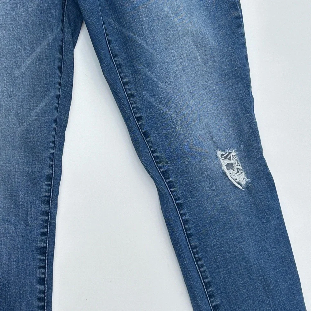 Democracy Ab Solution Skinny Crop Jeans Size 4 Distressed Raw Hem Sculpting - Picture 5 of 8